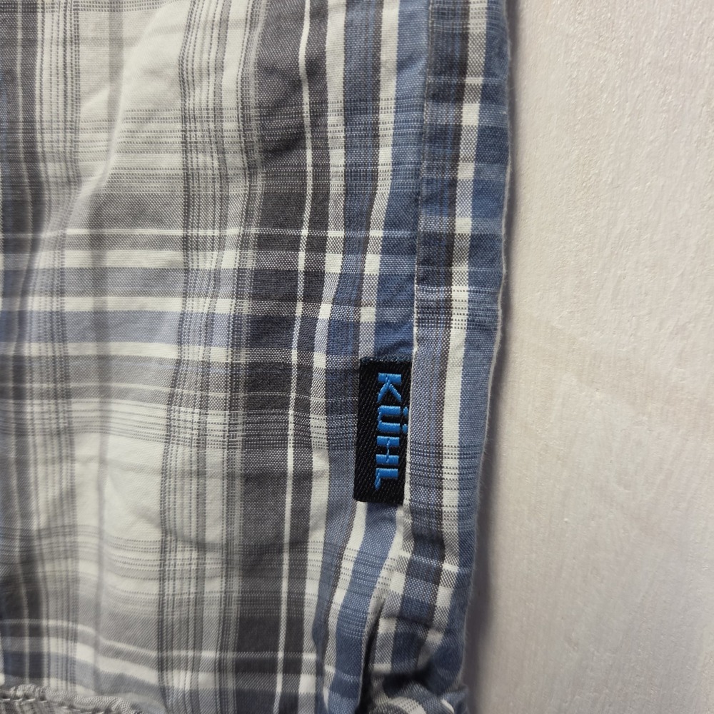 KUHL SUNCEL Men's Button Up Plaid Short Sleeve Shirt Size XL Camping Hiking - Picture 6 of 8